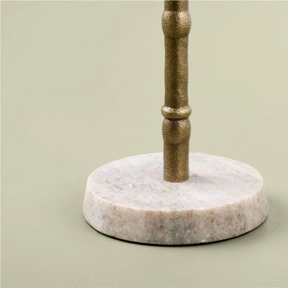 Hearth & Hand Magnolia 3pc Taper Marble and Brass Candle Holder Set